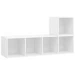 vidaXL Set de dulapuri TV, 2 piese, alb, lemn prelucrat