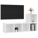 vidaXL Set de dulapuri TV, 2 piese, alb, lemn prelucrat
