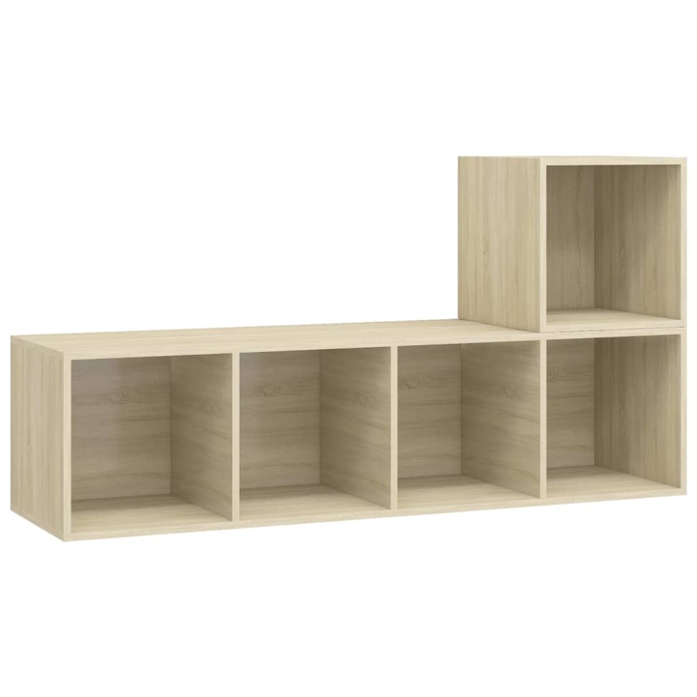 vidaXL Set de dulapuri TV, 2 piese, stejar sonoma, lemn prelucrat