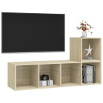 vidaXL Set de dulapuri TV, 2 piese, stejar sonoma, lemn prelucrat