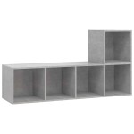 vidaXL Set de dulapuri TV, 2 piese, gri beton, lemn prelucrat