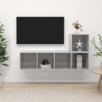 vidaXL Set de dulapuri TV, 2 piese, gri beton, lemn prelucrat