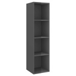 vidaXL Set de dulapuri TV, 4 piese, gri extralucios, lemn prelucrat vidaXL Set de dulapuri TV, 4 piese, gri extralucios, lemn prelucrat