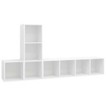 vidaXL Set de dulapuri TV, 3 piese, alb, lemn prelucrat