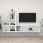 vidaXL Set de dulapuri TV, 3 piese, alb, lemn prelucrat