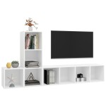 vidaXL Set de dulapuri TV, 3 piese, alb, lemn prelucrat