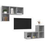 vidaXL Dulapuri TV suspendate, 4 buc, gri beton, lemn prelucrat