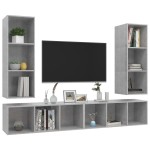 vidaXL Dulapuri TV suspendate, 4 buc, gri beton, lemn prelucrat