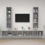 vidaXL Dulapuri TV suspendate, 4 buc, gri beton, lemn prelucrat