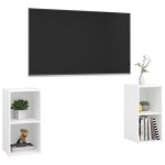 vidaXL Dulapuri TV, 2 buc., alb, 72x35x36,5 cm, lemn prelucrat
