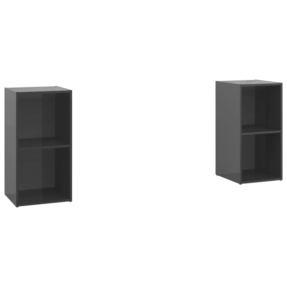 vidaXL Dulapuri TV 2 buc gri extralucios 72x35x36,5 cm lemn prelucrat
