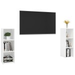vidaXL Dulapuri TV, 2 buc., alb, 107x35x37 cm, lemn prelucrat