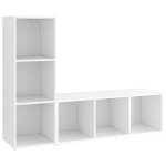 vidaXL Dulapuri TV, 2 buc., alb, 107x35x37 cm, lemn prelucrat
