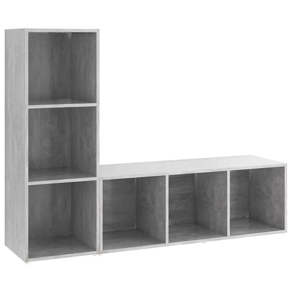 vidaXL Dulapuri TV, 2 buc gri beton, 107x35x37 cm, lemn prelucrat
