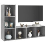vidaXL Dulapuri TV, 2 buc gri beton, 107x35x37 cm, lemn prelucrat