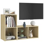 vidaXL Dulapuri TV 2 buc., stejar Sonoma,72x35x36,5 cm, lemn prelucrat