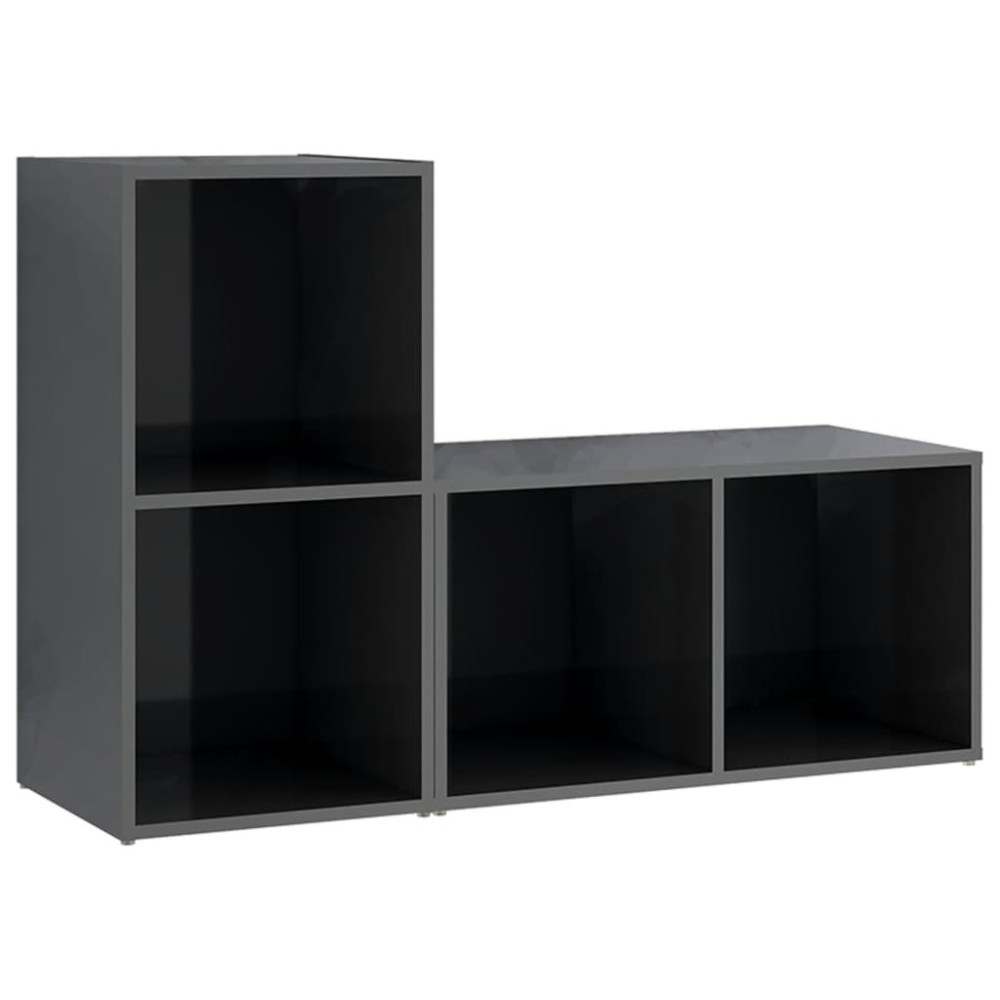 vidaXL Dulapuri TV 2 buc gri extralucios 72x35x36,5 cm lemn prelucrat