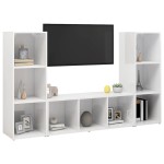vidaXL Dulapuri TV, 2 buc., alb, 107x35x37 cm, lemn prelucrat