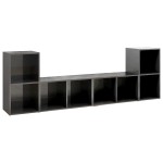 vidaXL Dulapuri TV 4 buc gri extralucios 72x35x36,5 cm lemn prelucrat
