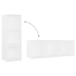 vidaXL Set de dulapuri TV, 3 piese, alb, lemn prelucrat vidaXL Set de dulapuri TV, 3 piese, alb, lemn prelucrat