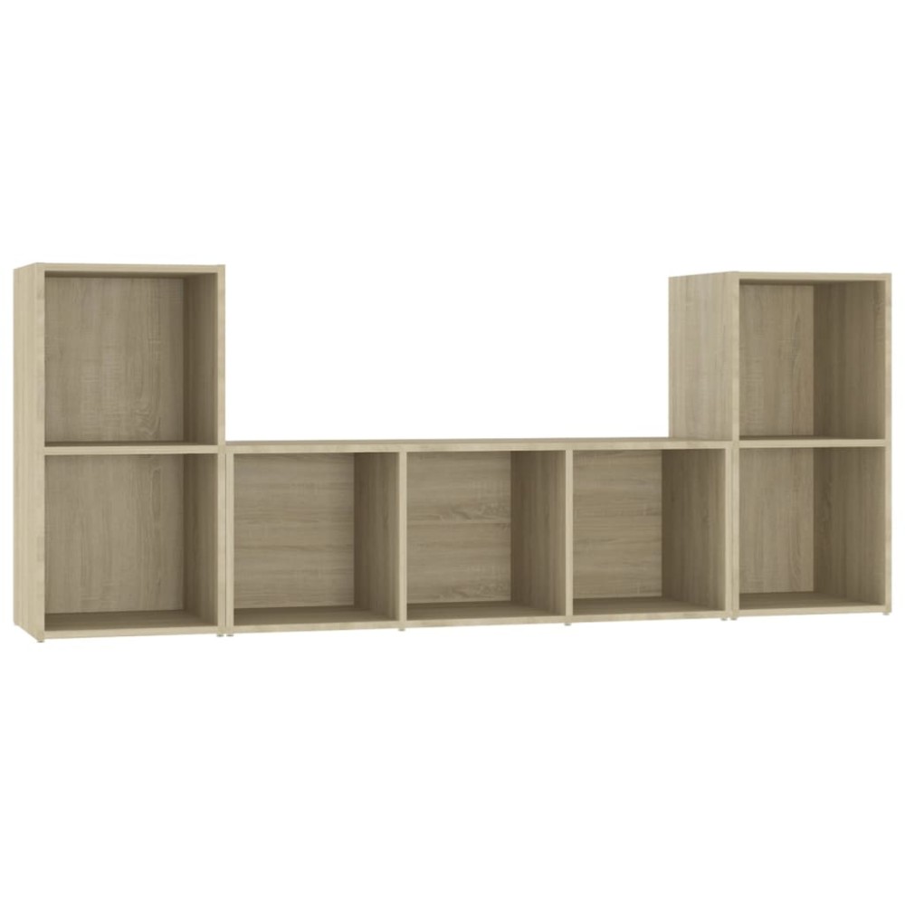 vidaXL Set de dulapuri TV, 3 piese, stejar Sonoma, lemn prelucrat
