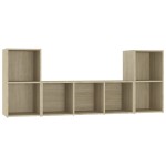 vidaXL Set de dulapuri TV, 3 piese, stejar Sonoma, lemn prelucrat vidaXL Set de dulapuri TV, 3 piese, stejar Sonoma, lemn prelucrat