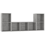 vidaXL Set de dulapuri TV, 3 piese, gri beton, lemn prelucrat vidaXL Set de dulapuri TV, 3 piese, gri beton, lemn prelucrat