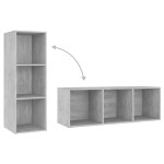 vidaXL Set de dulapuri TV, 3 piese, gri beton, lemn prelucrat vidaXL Set de dulapuri TV, 3 piese, gri beton, lemn prelucrat