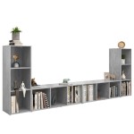 vidaXL Dulapuri TV, 4 buc., gri beton, 107x35x37 cm, lemn prelucrat