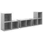 vidaXL Set de dulapuri TV, 6 piese, gri beton, lemn prelucrat