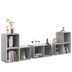 vidaXL Set de dulapuri TV, 6 piese, gri beton, lemn prelucrat