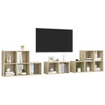 vidaXL Set de dulapuri TV, 8 piese, stejar sonoma, lemn prelucrat vidaXL Set de dulapuri TV, 8 piese, stejar sonoma, lemn prelucrat
