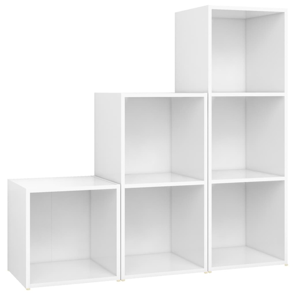vidaXL Set de dulapuri TV, 3 piese, alb, lemn prelucrat