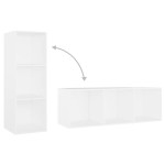 vidaXL Set de dulapuri TV, 3 piese, alb, lemn prelucrat vidaXL Set de dulapuri TV, 3 piese, alb, lemn prelucrat