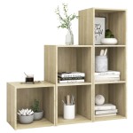 vidaXL Set de dulapuri TV, 3 piese, stejar Sonoma, lemn prelucrat vidaXL Set de dulapuri TV, 3 piese, stejar Sonoma, lemn prelucrat
