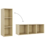 vidaXL Set de dulapuri TV, 3 piese, stejar Sonoma, lemn prelucrat vidaXL Set de dulapuri TV, 3 piese, stejar Sonoma, lemn prelucrat