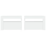 vidaXL Noptiere cu LED-uri, 2 buc., alb, 60x35x40 cm vidaXL Noptiere cu LED-uri, 2 buc., alb, 60x35x40 cm