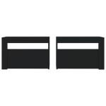 vidaXL Noptiere cu LED-uri, 2 buc., negru, 60x35x40 cm