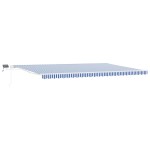vidaXL Cortina Retractabilă with Manual Albastru și alb 6 x 3 m vidaXL Cortina Retractabilă with Manual Albastru și alb 6 x 3 m