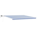 vidaXL Cortina Retractabilă with Manual Albastru și alb 4.5 x 3 m vidaXL Cortina Retractabilă with Manual Albastru și alb 4.5 x 3 m
