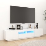 vidaXL Comodă TV cu lumini LED, alb, 180x35x40 cm vidaXL Comodă TV cu lumini LED, alb, 180x35x40 cm