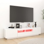 vidaXL Comodă TV cu lumini LED, alb, 180x35x40 cm vidaXL Comodă TV cu lumini LED, alb, 180x35x40 cm