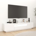 vidaXL Comodă TV cu lumini LED, alb, 180x35x40 cm vidaXL Comodă TV cu lumini LED, alb, 180x35x40 cm