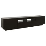 vidaXL Comodă TV cu lumini LED, negru, 180x35x40 cm
