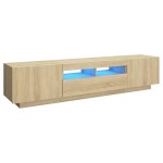 vidaXL Comodă TV cu lumini LED, stejar sonoma, 180x35x40 cm