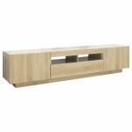 vidaXL Comodă TV cu lumini LED, stejar sonoma, 180x35x40 cm