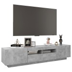 vidaXL Comodă TV cu lumini LED, gri beton, 180x35x40 cm