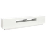 vidaXL Comodă TV cu lumini LED, alb, 200x35x40cm