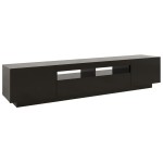vidaXL Comodă TV cu lumini LED, negru, 200x35x40 cm