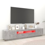 vidaXL Comodă TV cu lumini LED, gri beton, 200x35x40 cm vidaXL Comodă TV cu lumini LED, gri beton, 200x35x40 cm